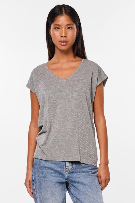 Pieces pcbillo tee lurex stripes noos
